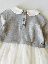 Load image into Gallery viewer, Milan White Peter Pan Sweater Knit Baby Tutu Dress: Grey Heather
