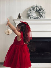 Load image into Gallery viewer, Chloe Red Flutter Sleeve Dress