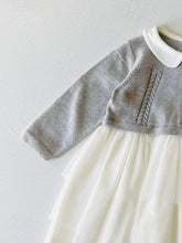 Load image into Gallery viewer, Milan White Peter Pan Sweater Knit Baby Tutu Dress: Grey Heather