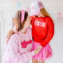 Load image into Gallery viewer, XOXO Patch Valentine's Day Sweatshirt -Kid's Valentine's Day