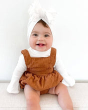 Load image into Gallery viewer, Dolly Suspender Bubble Romper - Praline Corduroy