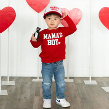 Load image into Gallery viewer, Mama's Boy Valentine's Day Kids Trucker Hat - Red/White