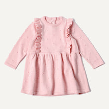Load image into Gallery viewer, Milan Ruffle Bobble Baby Sweater Knit Dress (Organic Cotton): Cream