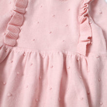 Load image into Gallery viewer, Milan Ruffle Bobble Baby Sweater Knit Dress (Organic Cotton): Cream