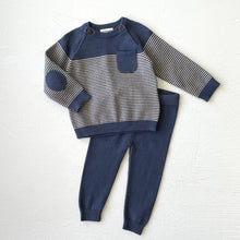 Load image into Gallery viewer, Milan Baby Raglan Pullover Top Sweater Knit (Organic Cotton): Earth Brown Heather