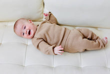 Load image into Gallery viewer, Milan Baby Raglan Pullover Top Sweater Knit (Organic Cotton): Earth Brown Heather