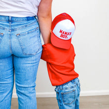 Load image into Gallery viewer, Mama's Boy Valentine's Day Kids Trucker Hat - Red/White