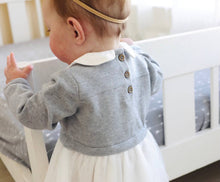 Load image into Gallery viewer, Milan White Peter Pan Sweater Knit Baby Tutu Dress: Grey Heather
