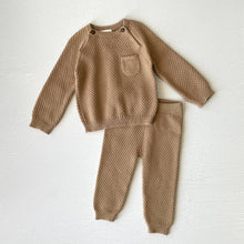 Load image into Gallery viewer, Milan Baby Raglan Pullover Top Sweater Knit (Organic Cotton): Earth Brown Heather