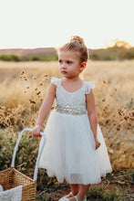 Load image into Gallery viewer, Girls Diamante Sash Belt - Ivory