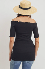 Load image into Gallery viewer, Off the Shoulder Ribbed Maternity Top