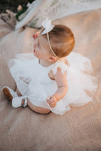 Load image into Gallery viewer, Chloe White Flutter Sleeve Romper