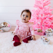 Load image into Gallery viewer, Candy Cane Christmas Long Sleeve Tutu Bodysuit - Holiday Baby