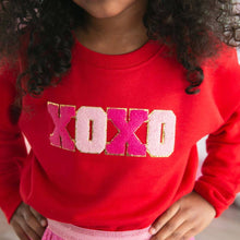 Load image into Gallery viewer, XOXO Patch Valentine's Day Sweatshirt -Kid's Valentine's Day