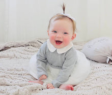 Load image into Gallery viewer, Milan White Peter Pan Sweater Knit Baby Tutu Dress: Grey Heather