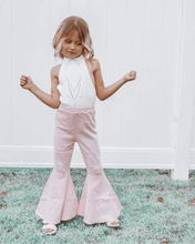 Load image into Gallery viewer, Barbie Denim Bell Bottoms - Distressed Pink