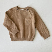Load image into Gallery viewer, Milan Baby Raglan Pullover Top Sweater Knit (Organic Cotton): Earth Brown Heather