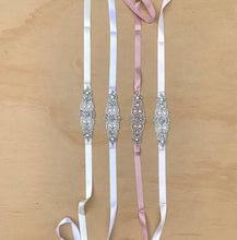 Load image into Gallery viewer, Girls Diamante Sash Belt - Ivory