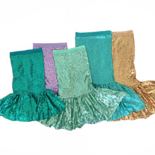 Load image into Gallery viewer, Aqua Sequin Mermaid Skirt
