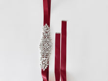 Load image into Gallery viewer, Girls Diamante Sash Belt - Cherry Red