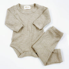 Load image into Gallery viewer, Ribbed Bodysuit and Leggings Set - Oat