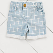 Load image into Gallery viewer, Close-Me Shorts Recycled & Organic Cotton Blue Checkers