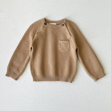 Load image into Gallery viewer, Milan Baby Raglan Pullover Top Sweater Knit (Organic Cotton): Earth Brown Heather