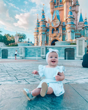 Load image into Gallery viewer, Victoria Ruffle Back Suspender Dress - Ice Skate Blue