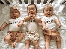 Load image into Gallery viewer, Loved - Short Sleeve GOTS Organic Cotton Bodysuit