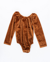 Load image into Gallery viewer, Livee Long Sleeve Velour Leotard - Umber
