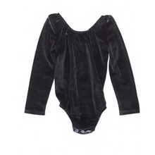 Load image into Gallery viewer, Livee Long Sleeve Velour Leotard - Black
