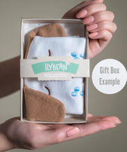 Load image into Gallery viewer, Gray and White Striped Bear Ears - Newborn Beanie