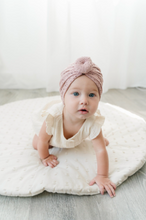 Load image into Gallery viewer, Dusty Rose Eyelet Bun Turban