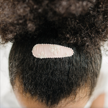 Load image into Gallery viewer, Set of 4 Floral Embroidered Stitched Snap Hair Clips