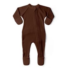Load image into Gallery viewer, Thermal Viscose Organic Cotton Zipper Jumpsuit - Saddle