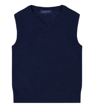 Load image into Gallery viewer, Boys Navy Holiday Sweater Vest and Pants Set