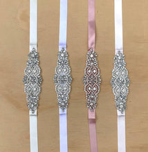 Load image into Gallery viewer, Girls Diamante Sash Belt - Ivory