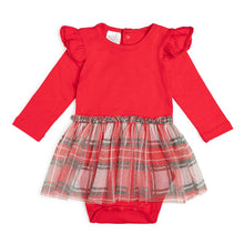 Load image into Gallery viewer, Christmas Plaid Long Sleeve Tutu Bodysuit - Holiday Baby