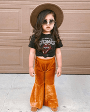 Load image into Gallery viewer, Lina Pleated Velour Bell Bottoms - Camel