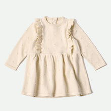 Load image into Gallery viewer, Milan Ruffle Bobble Baby Sweater Knit Dress (Organic Cotton): Cream