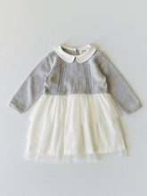Load image into Gallery viewer, Milan White Peter Pan Sweater Knit Baby Tutu Dress: Grey Heather