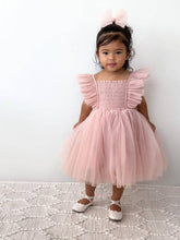 Load image into Gallery viewer, Lotus Dusty Pink Tulle Bow: Long
