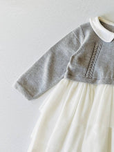 Load image into Gallery viewer, Milan White Peter Pan Sweater Knit Baby Tutu Dress: Grey Heather

