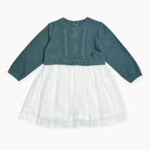 Load image into Gallery viewer, Cable FloralSweater Knit Top &amp; Tutu Baby Dress (Organic): Vintage Rose
