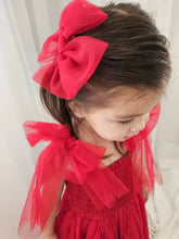 Load image into Gallery viewer, Poppy Red Tulle Bow: Medium
