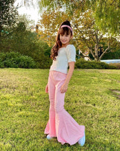 Load image into Gallery viewer, Barbie Denim Bell Bottoms - Distressed Pink
