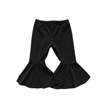 Load image into Gallery viewer, Lina Pleated Velour Bell Bottoms - Black
