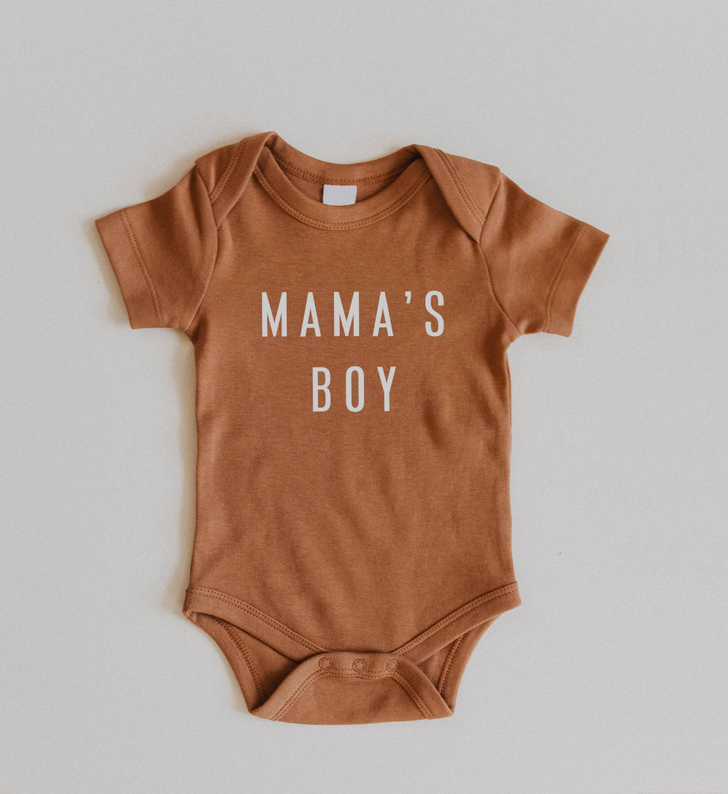 Mama's Boy - Modern - Camel Onesie, Baby Bodysuit