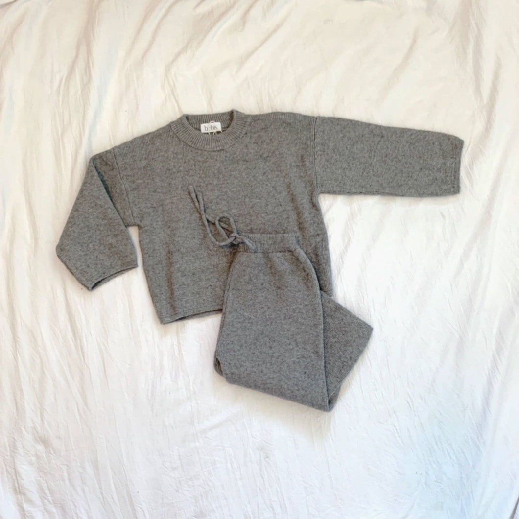 Avery Knit Sweater Set Grey