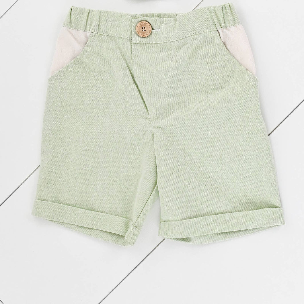 Close-Me Shorts Recycled & Organic Cotton Green Pistacho